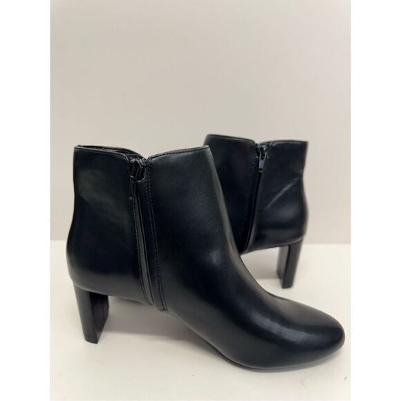 Alfani Boots Size 8.5 Black High Heel Almond Toe Zipper Closure Booties - Picture 6 of 10